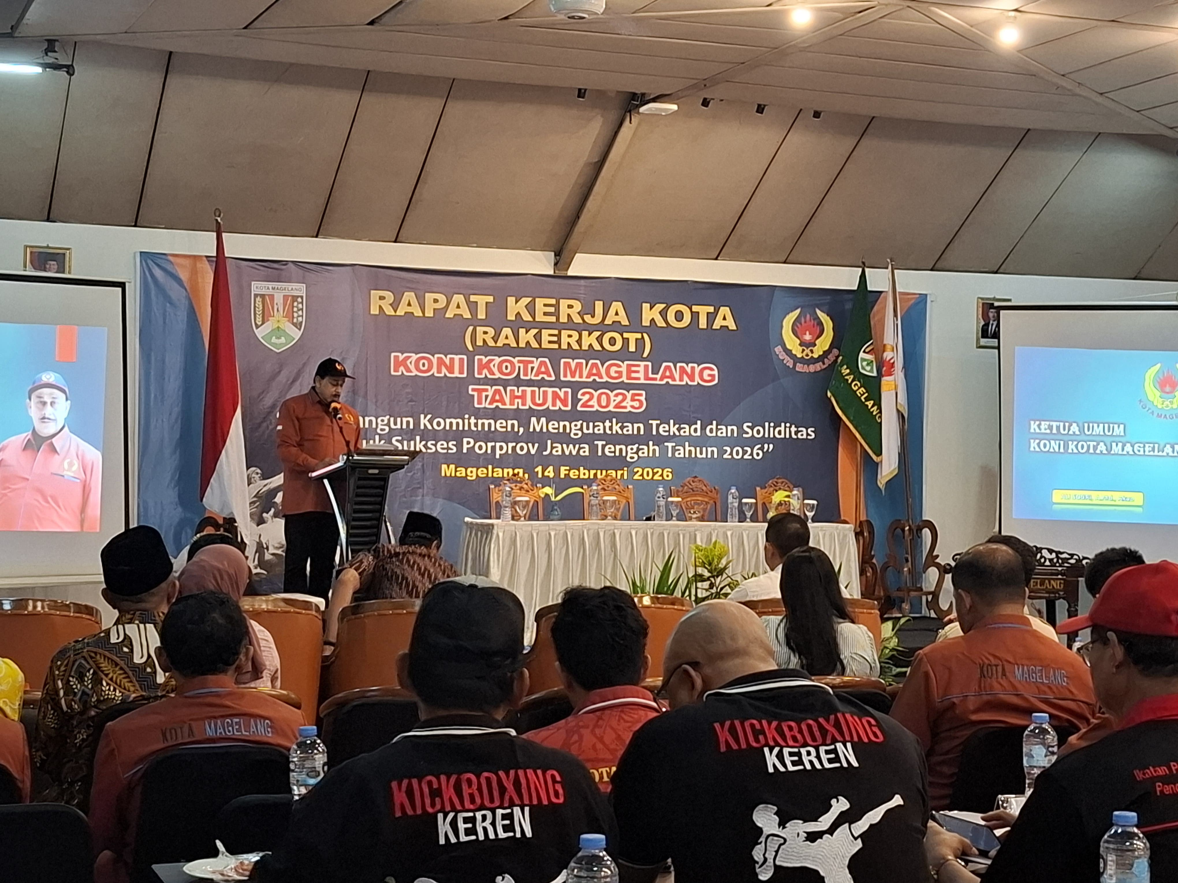 Rapat Kerja Kota (Rakerkot) KONI Kota Magelang 2026 membahas agenda hingga permasalahan yang dihadapi, Sabtu (14/2).