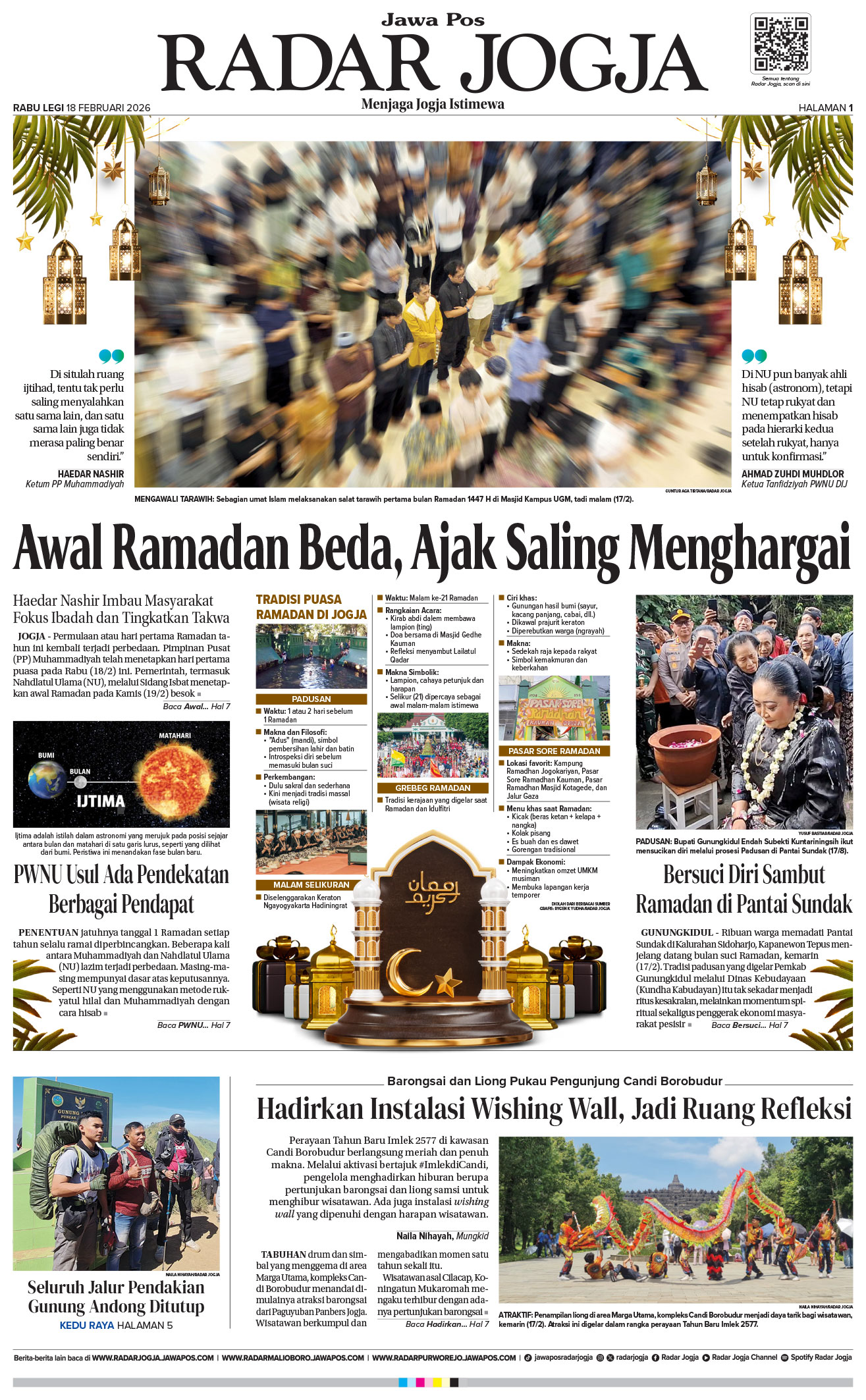 Jawa Pos - Radar Jogja, edisi Rabu 18 Februari 2026