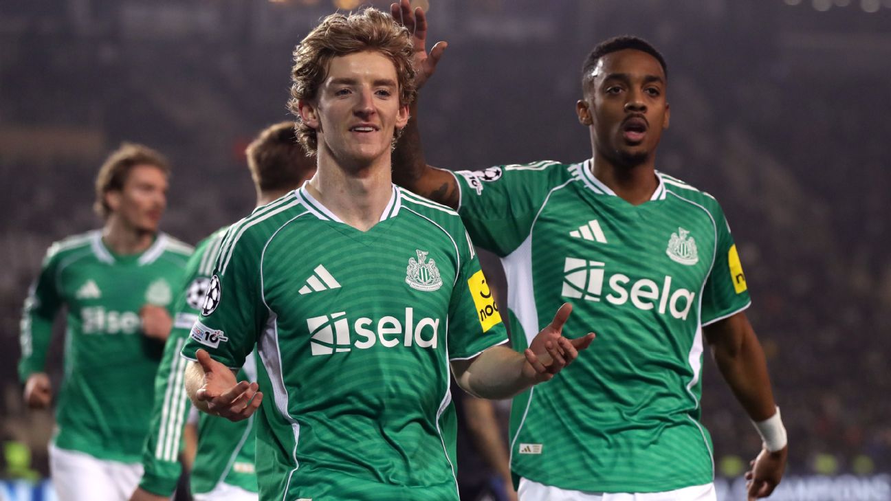 Anthony Gordon cetak empat gol dalam kemenangan Newcastle United atas Qarabag di leg pertama babak playoff Liga Champions