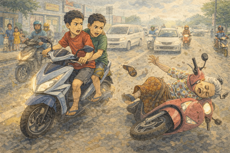 Ilustrasi kecelakaan lalu lintas.