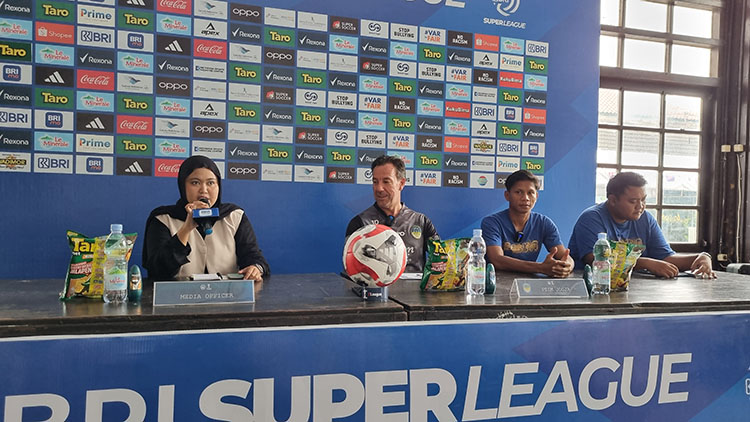 Sesi konferensi pers sebelum pertandingan antara PSIM Jogja melawan Bali United, Minggu (22/2/2026).  &nbsp;
