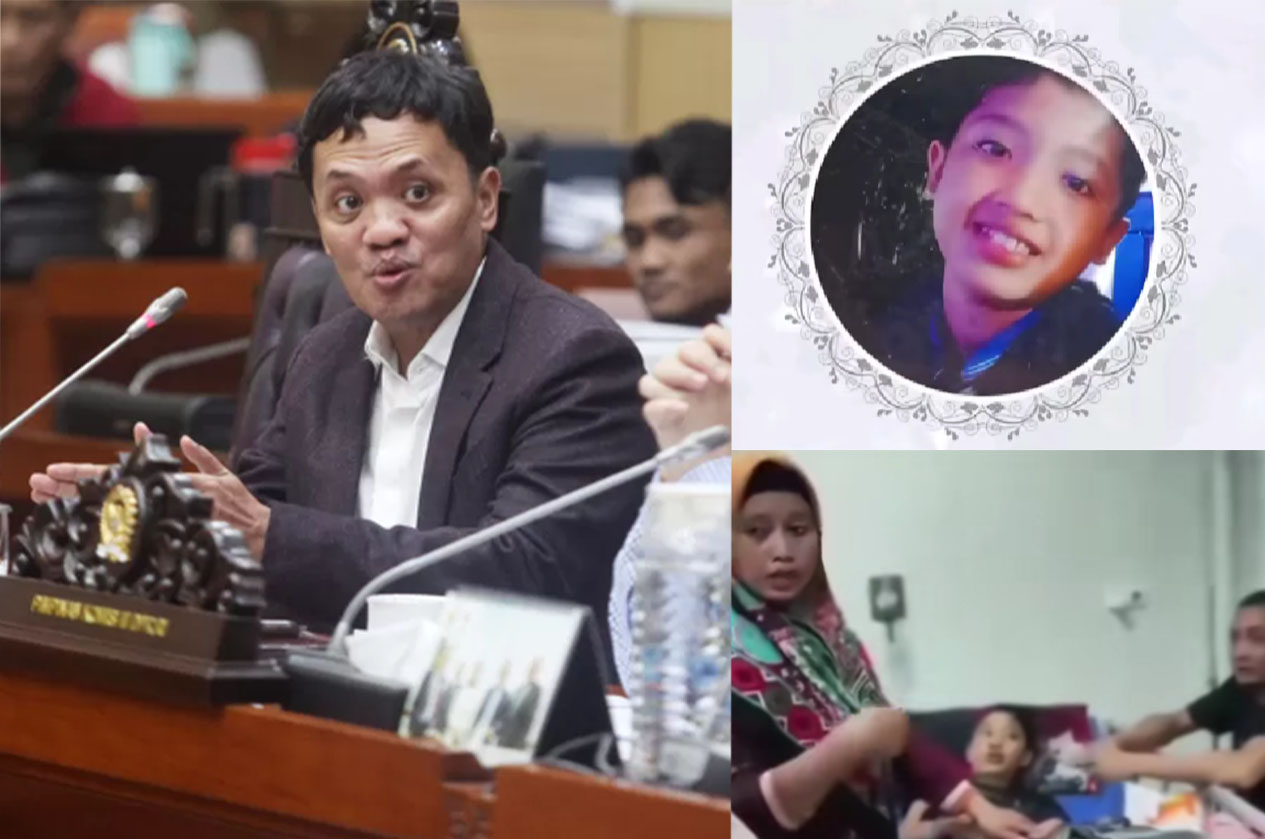 Komisi III DPR RI Habiburrahman, mendiang Nizam Safei (NS) saat mendapatkan perawatan medis.