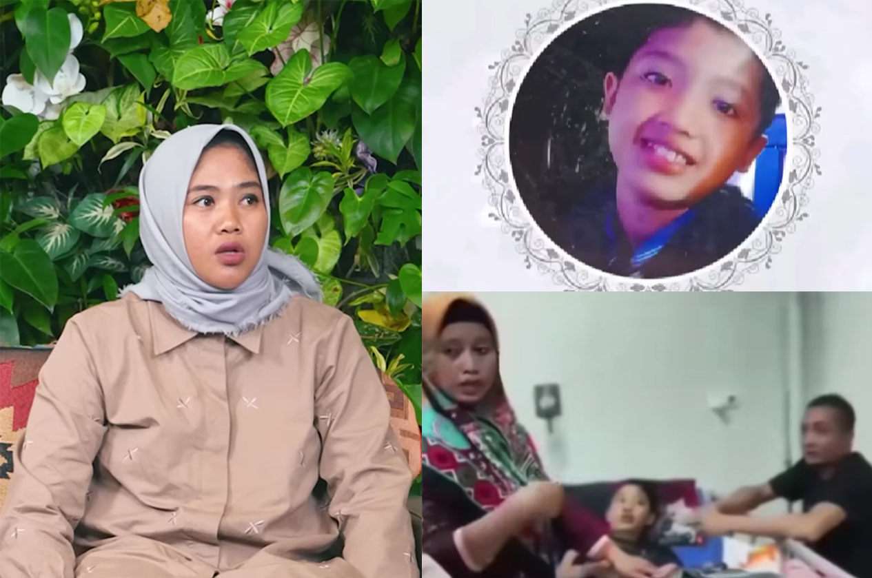 Lisnawati, ibu kandung Nizam Safei, mendiang Nizam Safei dan Nizam saat menjalani perawatan di rumah sakit diduga jadi korban kekerasan ibu tiri.