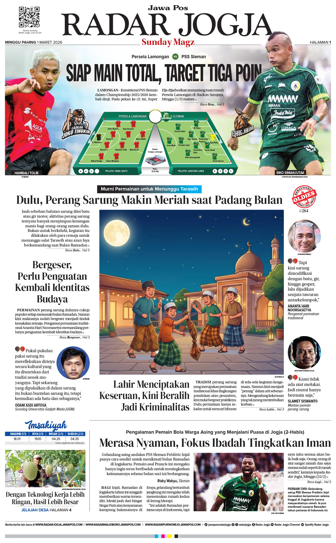 Jawa Pos - Radar Jogja, edisi Minggu 1 Maret 2026