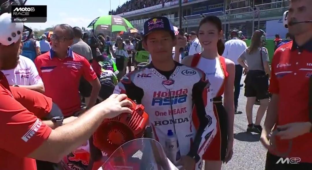 Veda Ega Pratama, debut di Sirkuit Chang International, Buriram, Thailand, Minggu (1/3/2026).  