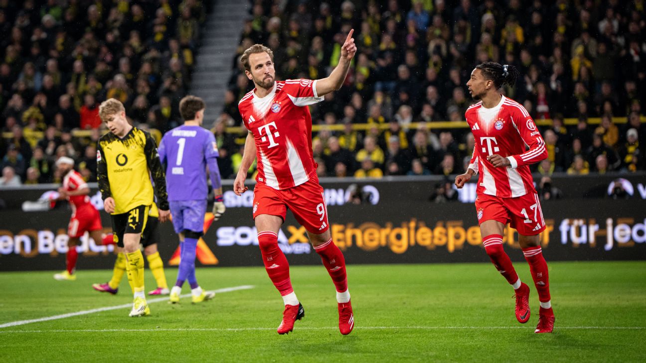 Harry Kane cetak dua gol dalam kemenangan Bayern Munich di Der Klassiker melawan Borussia Dortmund