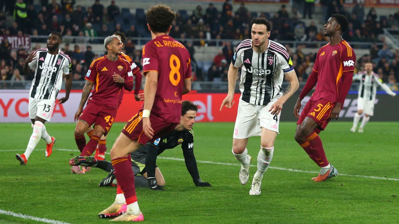 Federico Gatti cetak gol di menit akhir dalam hasil imbang kontra Roma di Serie A
