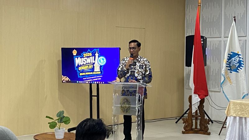 Wakil Wali kota Jogja Wawan Hermawan saat menghadiri Musywil DPW Gekrafs DIY di Gedung PDIN Kamis (5/3) malam.