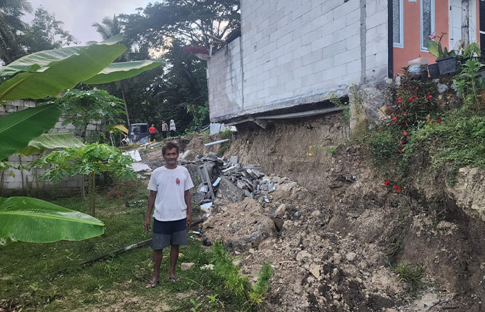 POTENSI LONGSOR: Rumah warga di Perumahan Taman Semesta Asri, Padukuhan Guwo RT 3, Kalurahan Triwidadi, Kapanewon Pajangan yang terdampak pergerakan tanah.