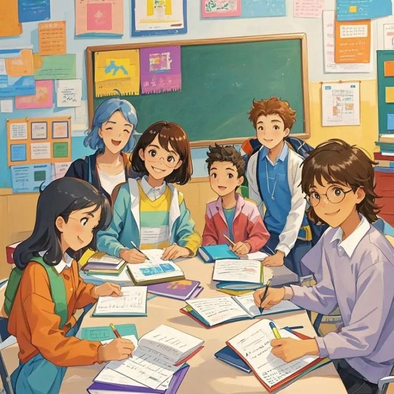 Ilustrasi mahasiswa kerja kelompok.