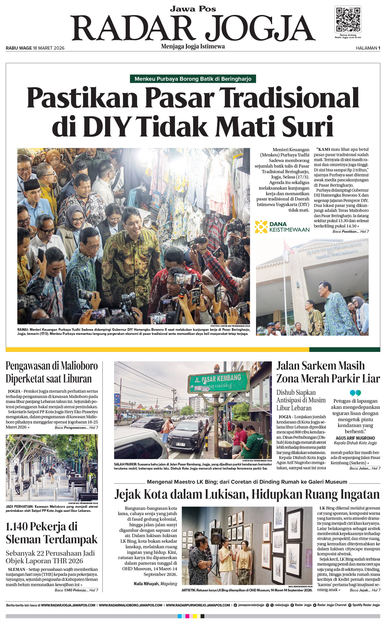 Jawa Pos - Radar Jogja, edisi Rabu 18 Maret 2026