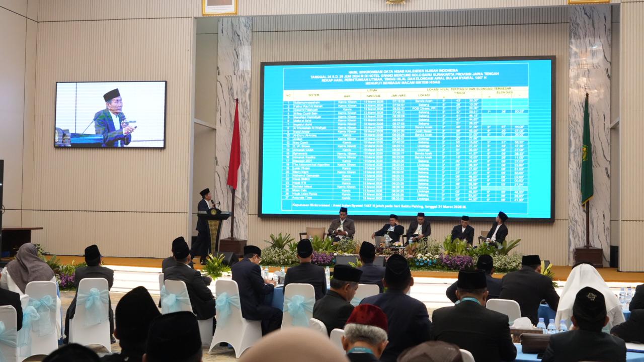 Anggota Tim Hisab Rukyat Kemenag, Cecep Nurwendaya dalam seminar posisi hilal penentuan awal Syawal 1447 H