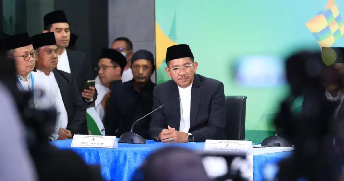 Prof. Dr. H. Abu Rokhmad, M.Ag saat konferensi pers Sidang Isbat penetapan 1 Syawal di Jakarta