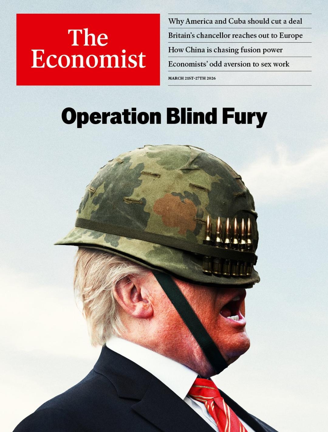 Sampul The Economist edisi 21 Maret 2026. 