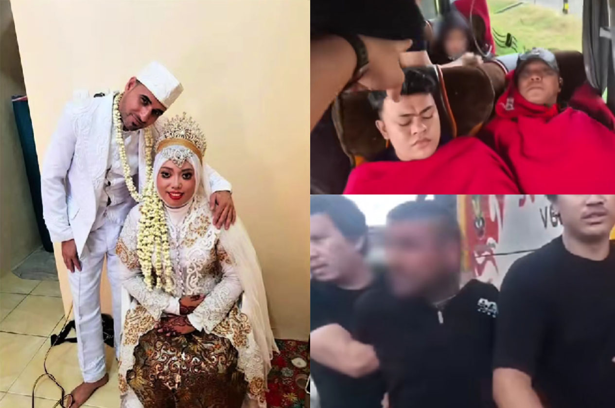 Pasangan DA, cucu Komedian Mpok Nori dan suami sirinya WNA Irak Fuad (KIRI), serta detik-detik penangkapan Fuad.