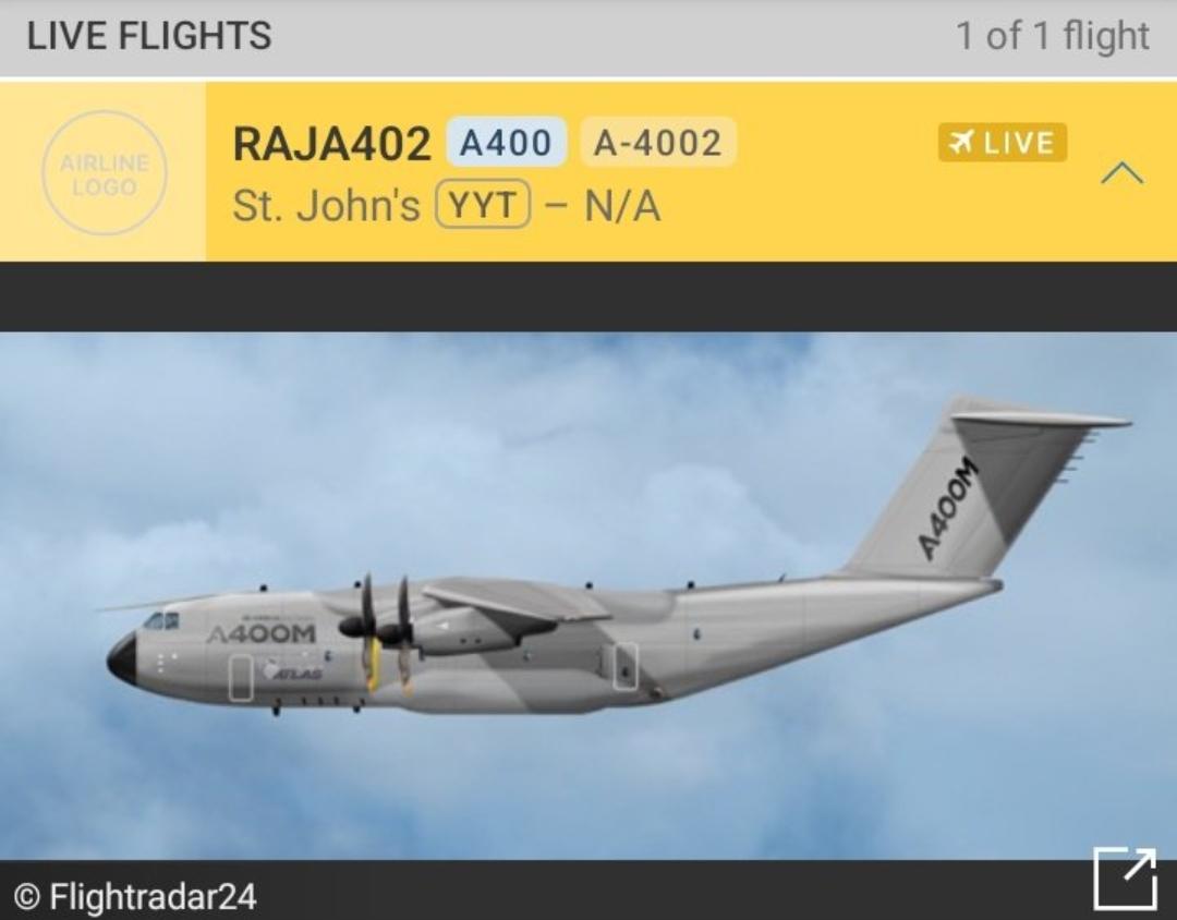 Pesawat angkut berat strategis kedua milik TNI Angkatan Udara, Airbus A400M bernomor ekor A-4002 dengan callsign RAJA402. 