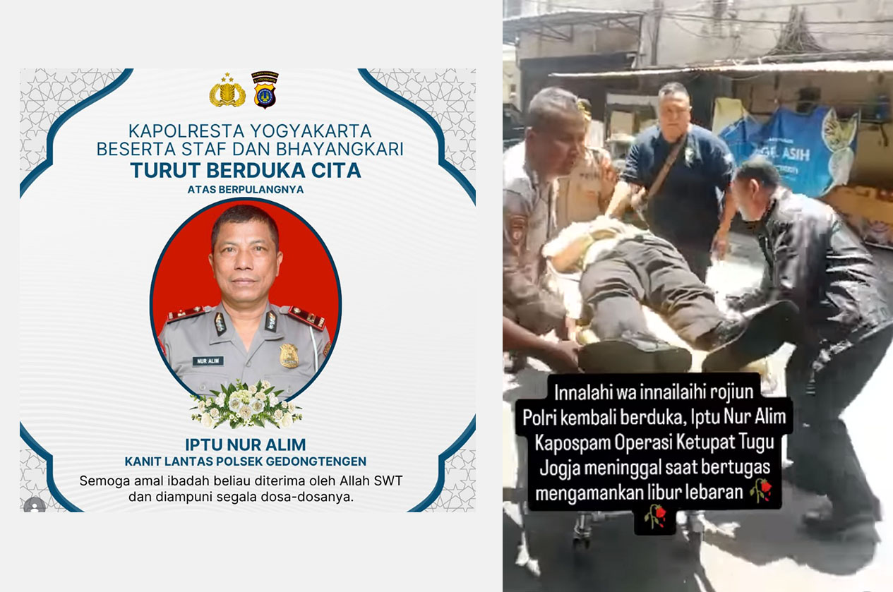 Detik-detik Kanit Lantas Polsek Gedongtengen Iptu Nur Alim pingsan saat bertugas hingga akhirnya meninggal dunia di RS.