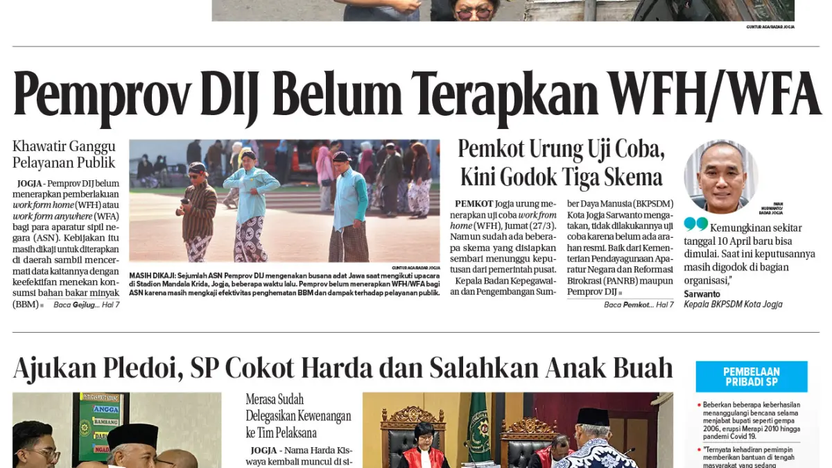 Jawa Pos - Radar Jogja, edisi Sabtu 28 Maret 2026