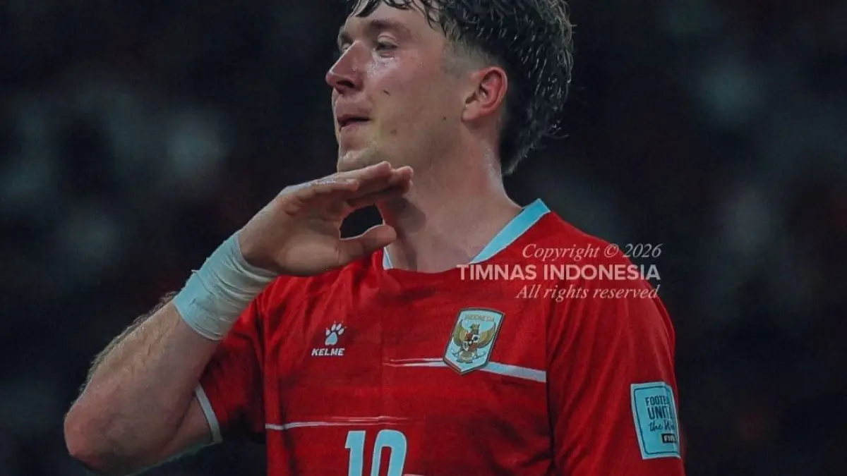 Selebrasi Ole Romeny setelah mencetak gol dalam kemenangan Timnas Indonesia atas Saint Kitts and Nevis di FIFA Series 2026 (saluran WA Timnas Indonesia)
