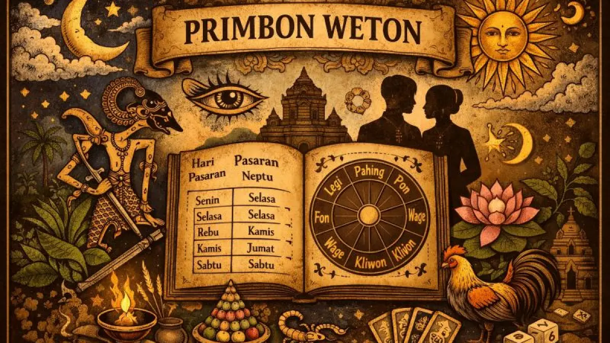 Ilustrasi primbon atau weton jawa. (Ai generated)