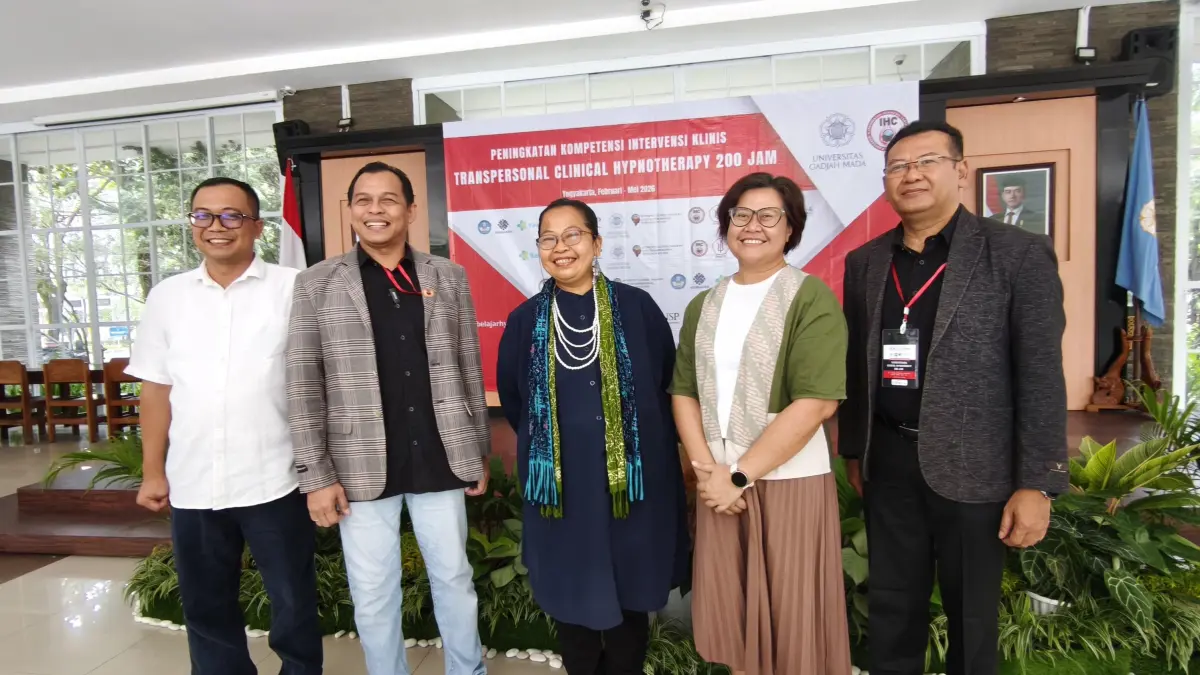 KOLABORASI: UGM dan IHC dalam Pelatihan Sertifikasi Hipnoterapi Klinis Transpersonal di Fakultas Psikologi UGM, Sabtu (28/3/2026). (Istimewa)
