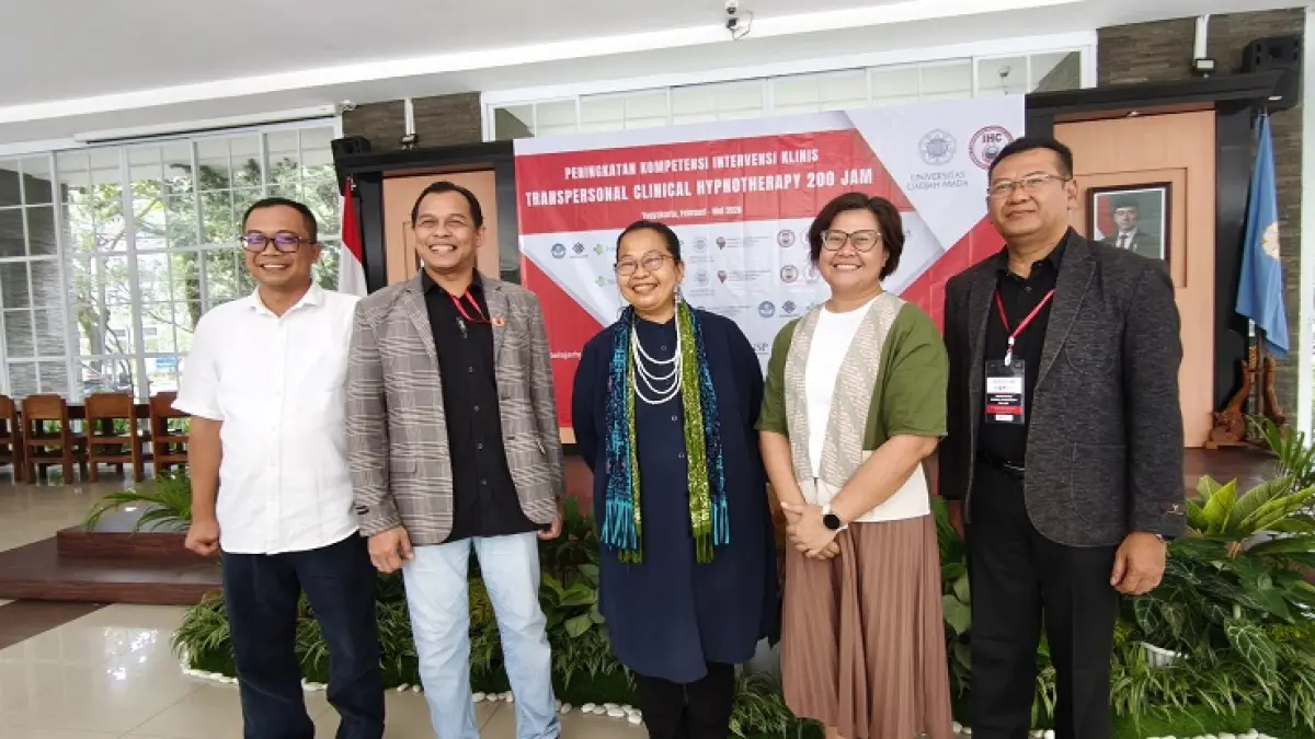 KOLABORASI: UGM dan IHC dalam Pelatihan Sertifikasi Hipnoterapi Klinis Transpersonal di Fakultas Psikologi UGM, Sabtu (28/3/2026). (Istimewa)
