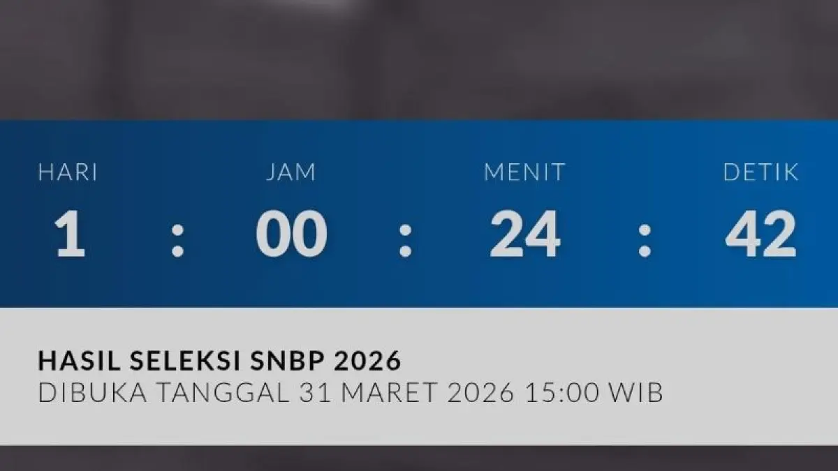 Hitungan mundur waktu pengumuman SNBP 2026. (Sumber: Screenshot laman resmi SNPMB)

