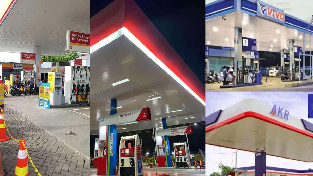 Ilustrasi SPBU. (Kolase Berbagai Sumber)