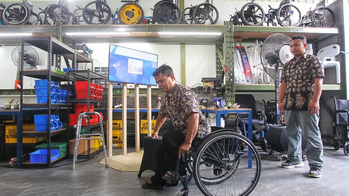 Sejumlah penyandang disabilitas menghadiri peresmian kantor baru Ohana Training Center di Ngawen, Pakem, Sleman, Senin (30/3/2026). (Guntur Aga Tirtana/Radar Jogja)