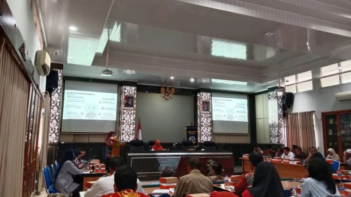 Musyawarah Perencanaan Pembangunan Rencana Kerja Pemerintah Daerah (Musrenbang RKPD) 2027 di Kantor Bappeda Sleman Selasa (31/3). (Delima&nbsp;Purnamasari/Radar Jogja)