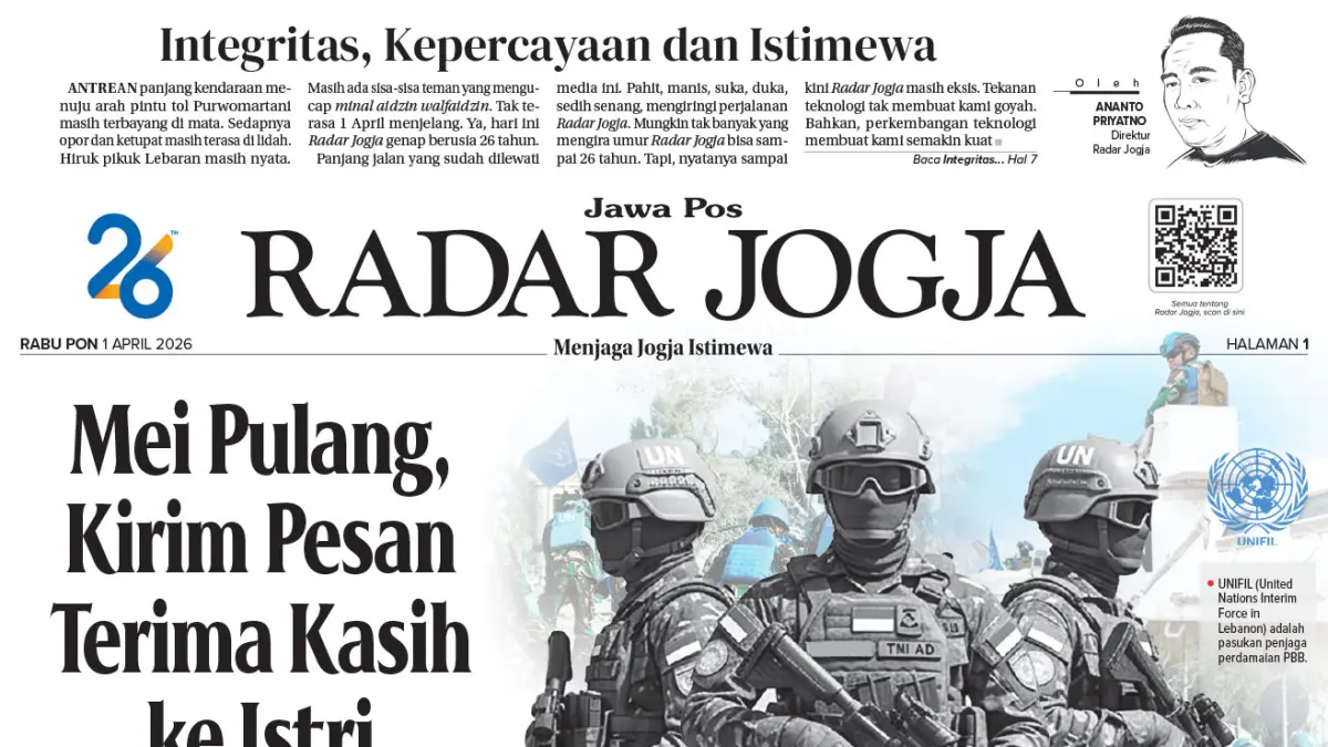 Jawa Pos - Radar Jogja, edisi Rabu 1 April 2026