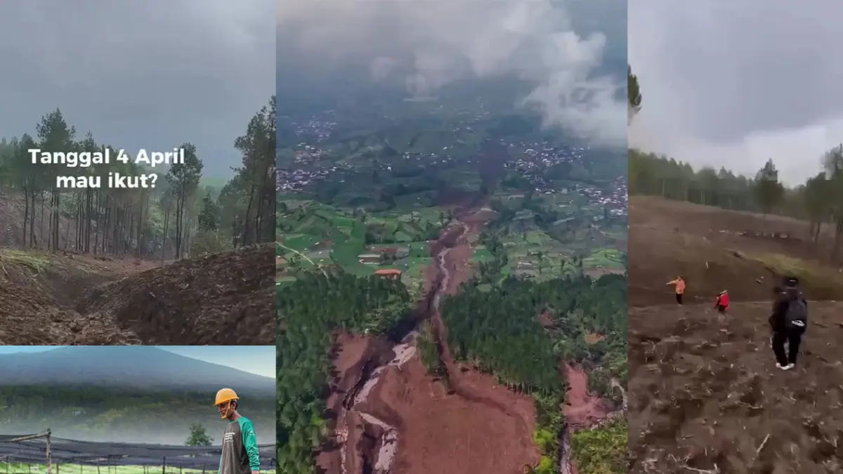 Lereng Gunung Slamet. (Kolase IG/bumn_id dan X/Jateng_Twit)
