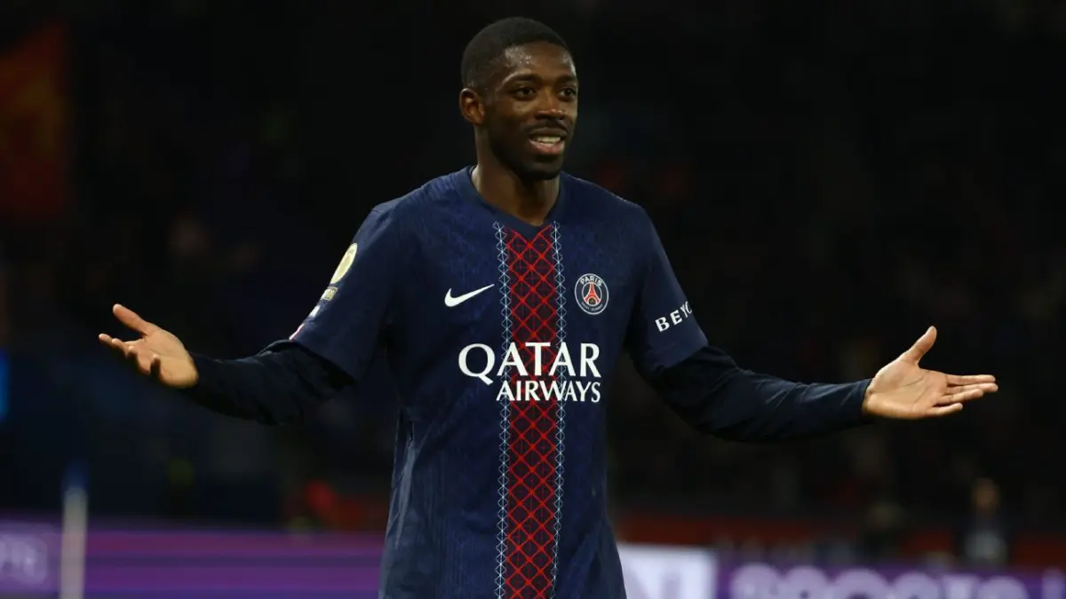 Selebrasi Ousmane Dembele dalam kemenangan 3-1 PSG atas Toulouse di Ligue 1