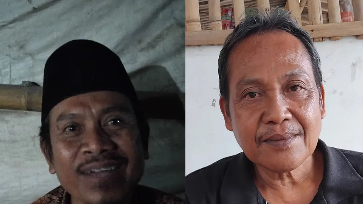 Slemet Siswanto (pakai peci) dan Sugito. Rizky Wahyu/Radar Jogja&nbsp;