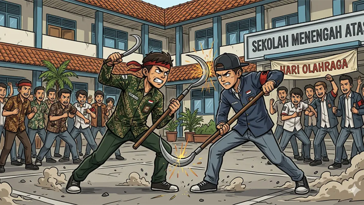 Ilustrasi fenomena maraknya kekerasan antargeng pelajar di Yogyakarta.