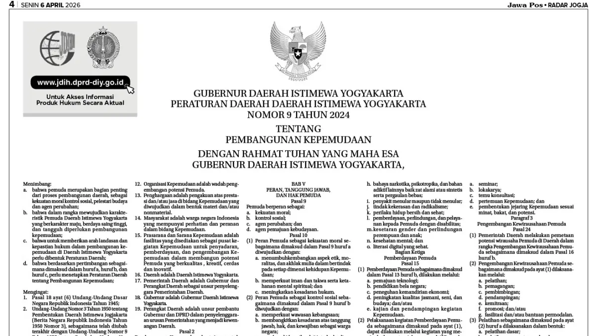 (PERATURAN DAERAH DAERAH ISTIMEWA YOGYAKARTA
NOMOR 9 TAHUN 2024)