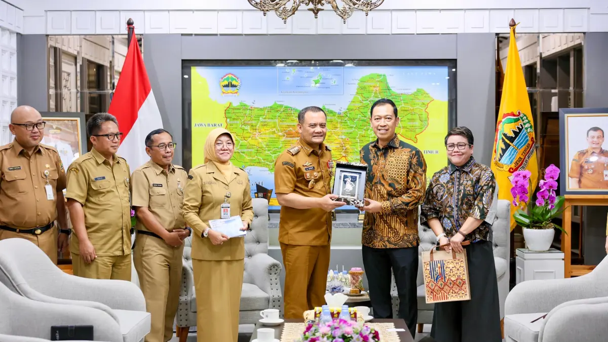 Direktur Jenderal Informasi dan Diplomasi Publik Kementerian Luar Negeri RI, Heru Subolo, saat berkunjung ke Kantor Gubernur Jawa Tengah, Senin (6/4/2026)