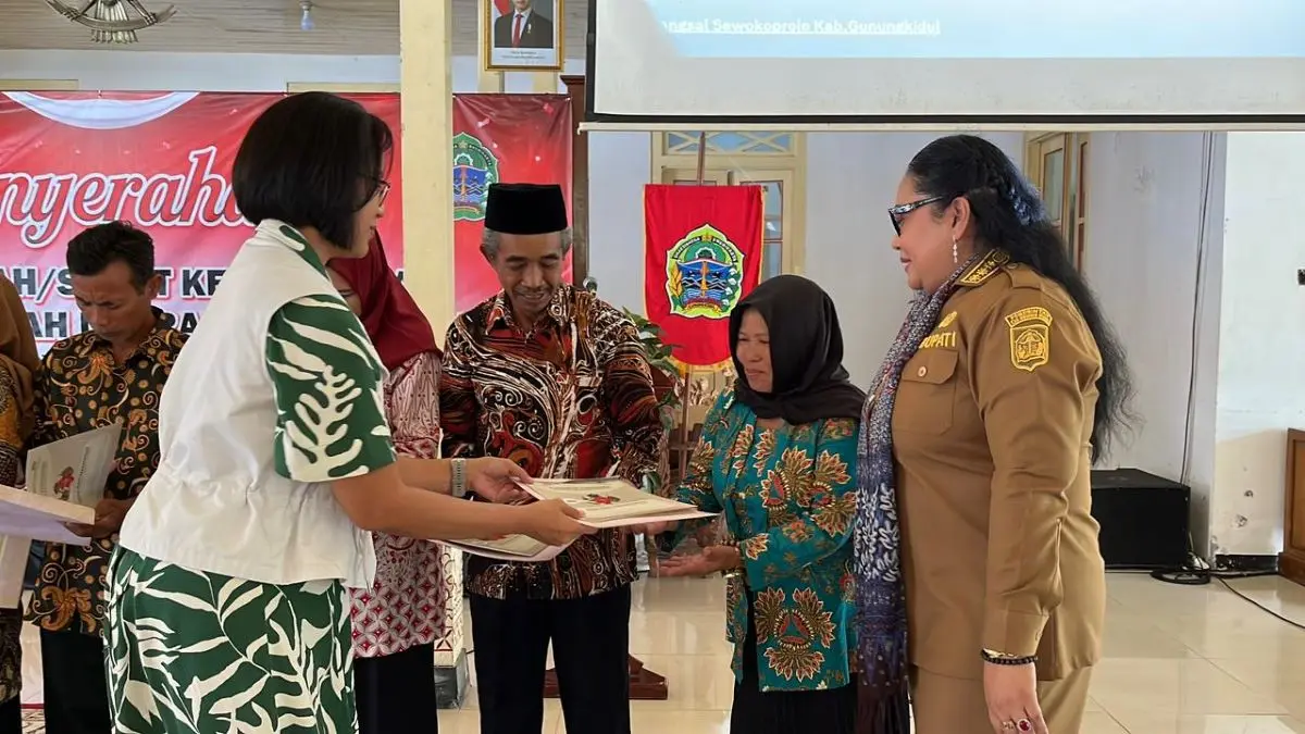 GKR Mangkubumi berpesan kepada 72 penerima serat kekancingan dan palilah agar tidak menjadikan jaminan utang - Dokumentasi/Pemkab Gunungkidul