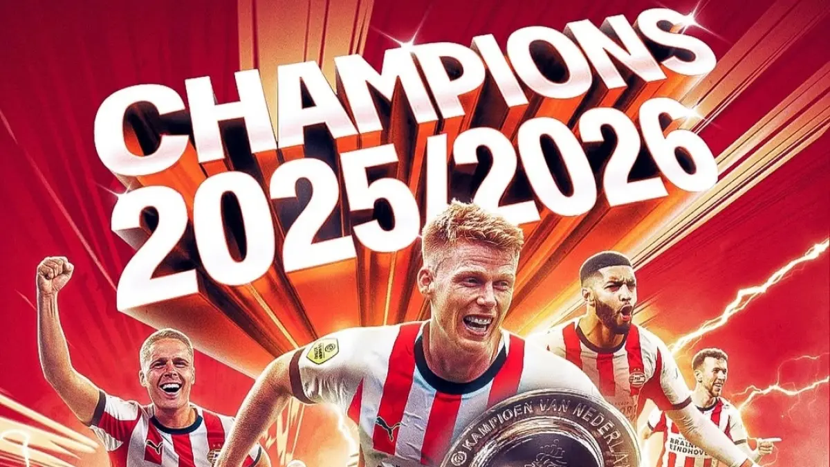 PSV Eindhoven resmi dinobatkan sebagai juara Eredivisie setelah hasil imbang Feyenoord melawan FC Volendam