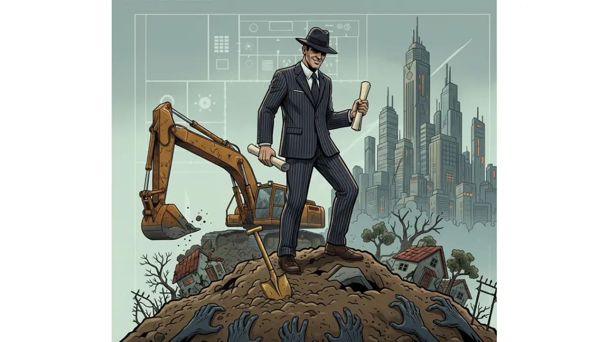 Ilustrasi Mafia Tanah. (AI Generated)