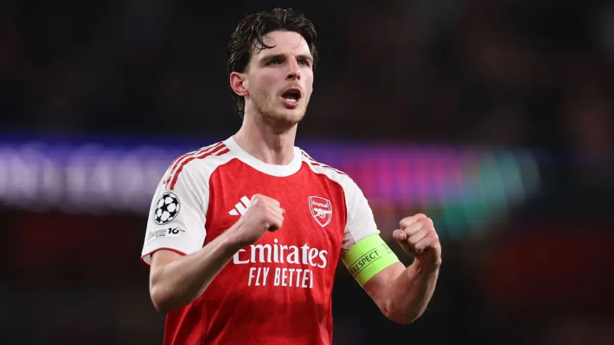 Declan Rice rayakan kelolosan Arsenal ke semifinal Liga Champions