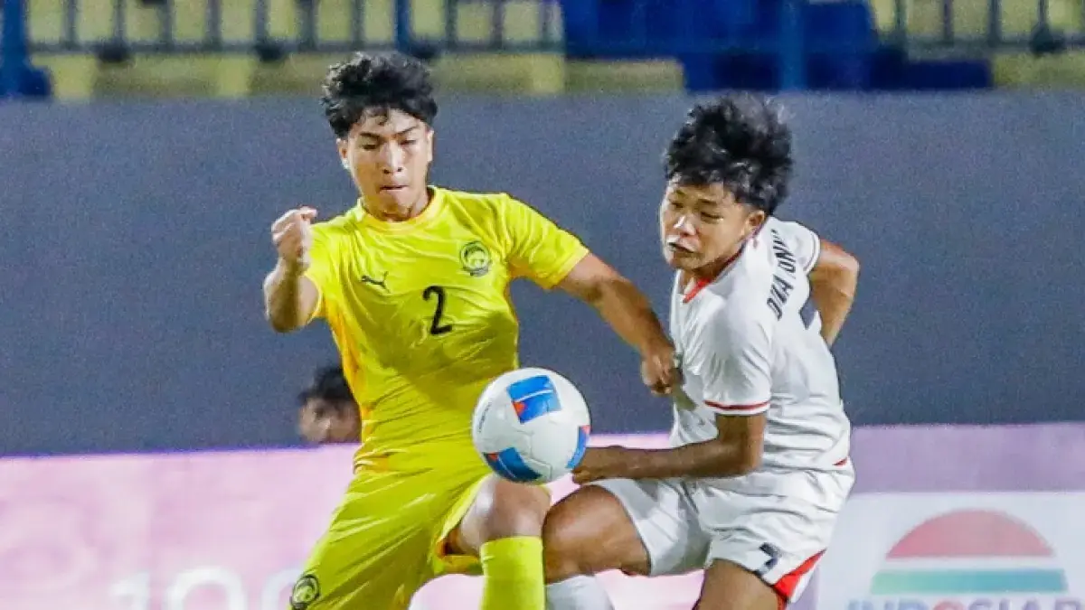 Timnas Indonesia U17 vs Malaysia di penyisihan grup A ASEAN U17 Boys Championship atau AFF U17 di Stadion Gelora Joko Samudro, Gresik, Jawa Timur, Senin (13/4/2026). (Riana Setiawan/ JawaPos.com)