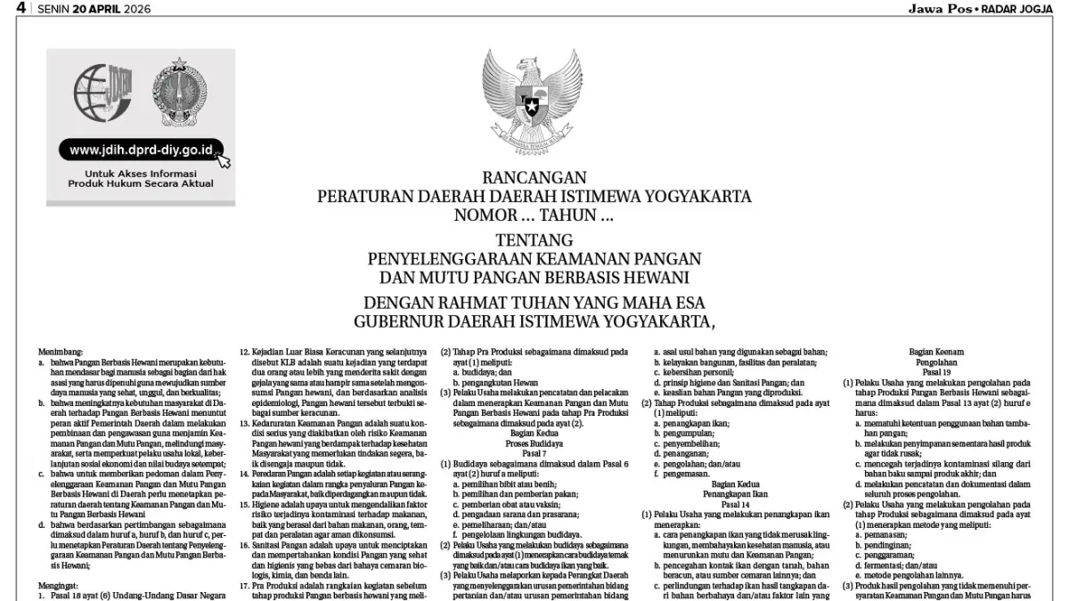 Raperda Daerah Istimewa Yogyakarta