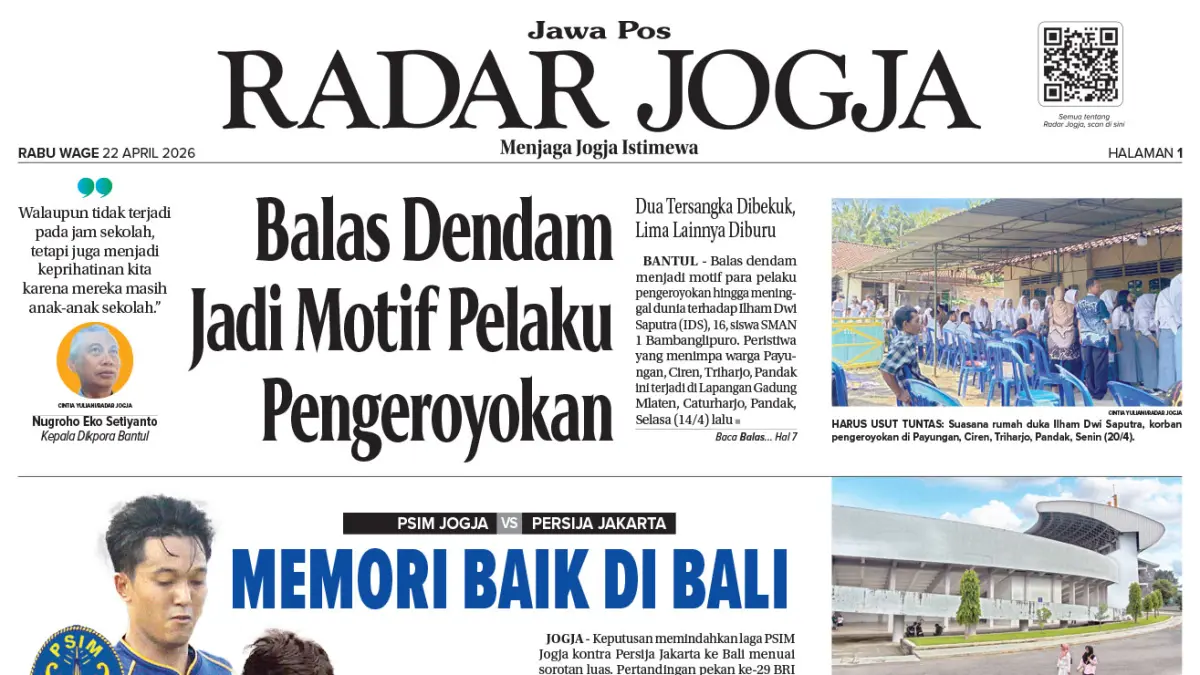 JAWA POS - RADAR JOGJA, EDISI RABU, 21 APRIL 2026