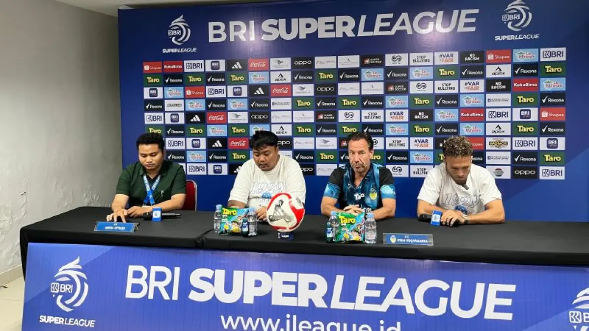 Konferensi pers sebelum pertandingan antara PSIM Jogja melawan Persija Jakarta. (Dokumen PSIM Jogja)