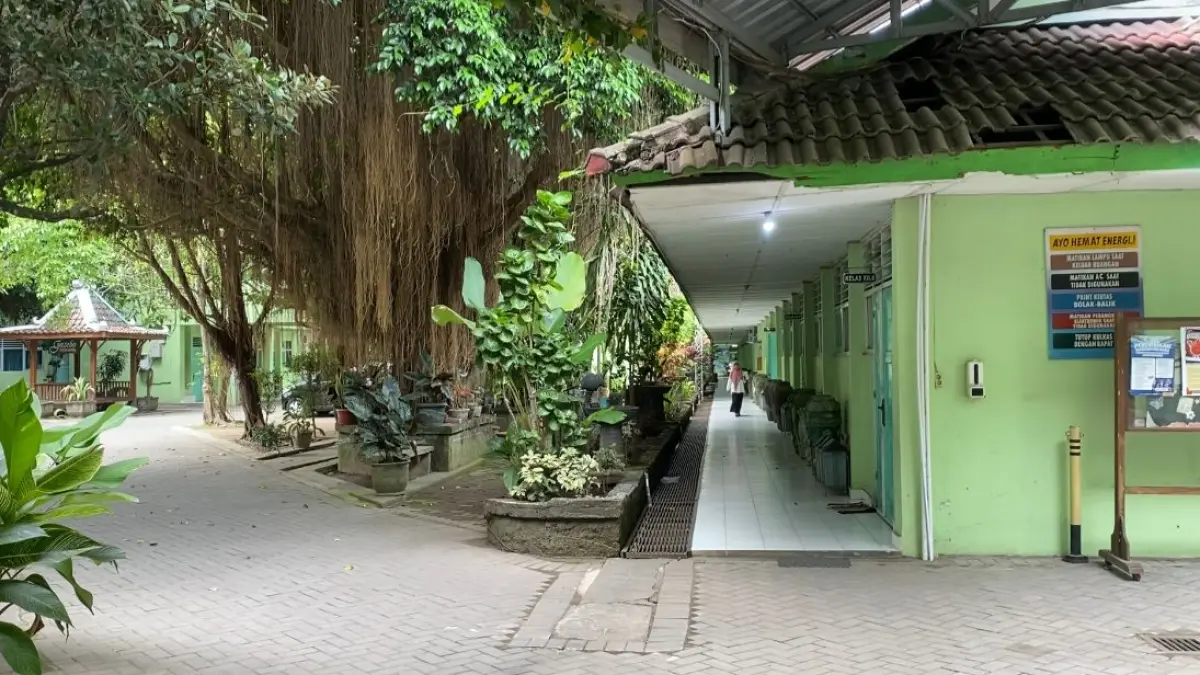 Suasana SMAN 1 Bambanglipuro sekolah Ilham Dwi Saputra Rabu (22/4)