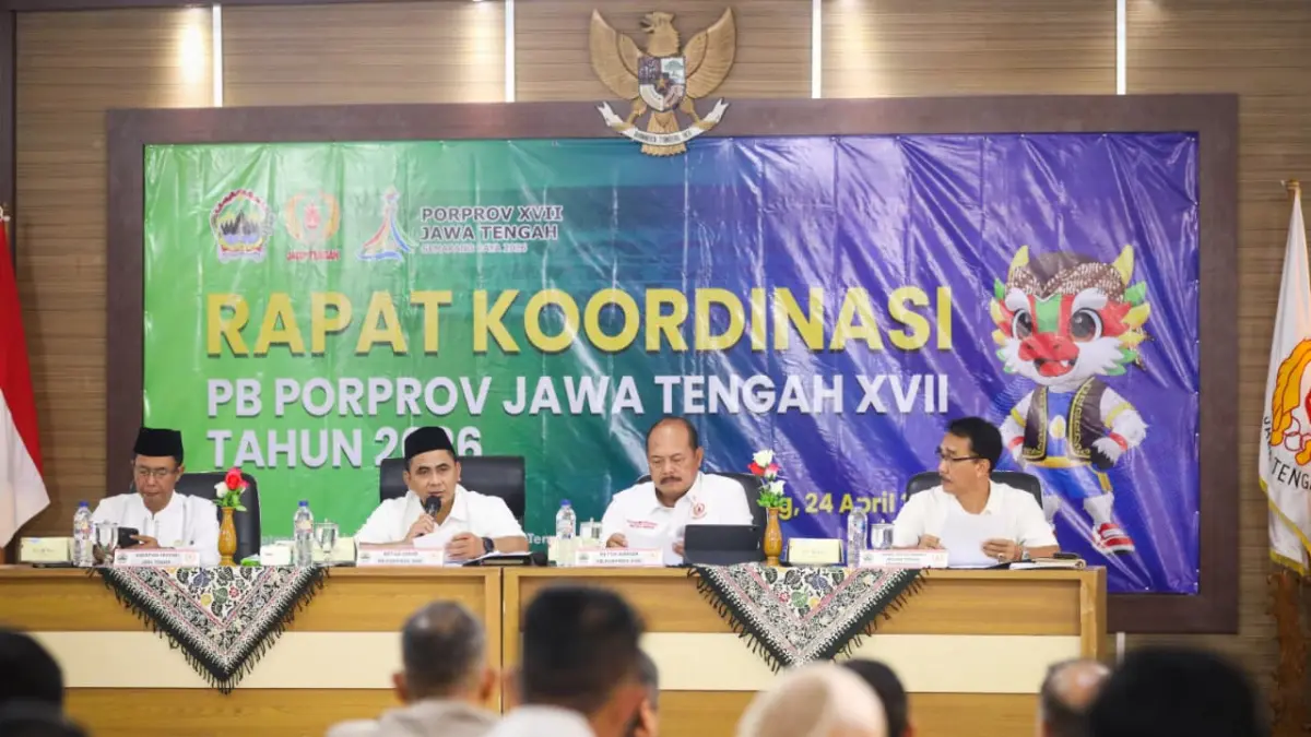 Wakil Gubernur Jawa Tengah, Taj Yasin Maimoen dalam rapat koordinasi PB Pekan Olahraga Provinsi (Porprov) Jawa Tengah (Jateng) XVII tahun 2026