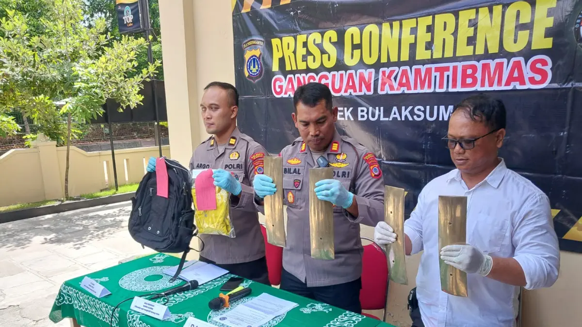 Ungkap kasus Polsek Bulaksumur terkait pencurian bilah gamelan. (Delima Purnamasari/Radar Jogja)