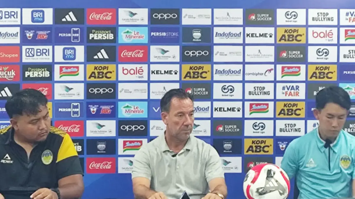 Konferensi pers setelah pertandingan antara PSIM Jogja melawan Persib Bandung. (Dok. PSIM Jogja)