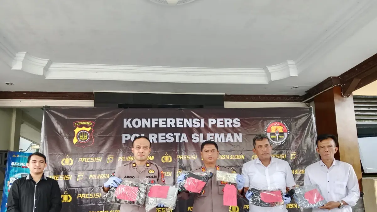 Ungkap kasus pidana penganiayaan di Mapolresta Sleman, Rabu (6/4) - Delima Purnamasari/Radar Jogja
